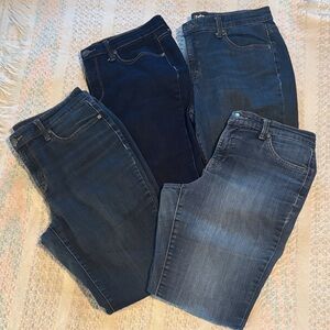 ND New Directions set of 4 jeans skinny & straight all sz 8